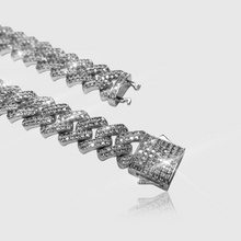 Load image into Gallery viewer, Iced Prong Link Chain (White Gold) 15mm
