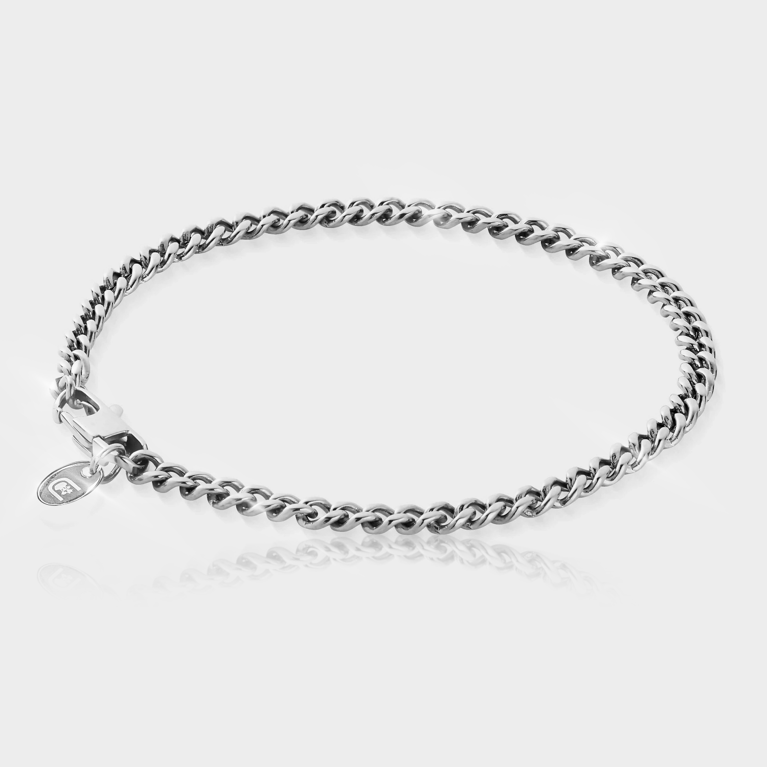 Miansai Men's 4mm Cuban Chain Bracelet, Silver, Medium