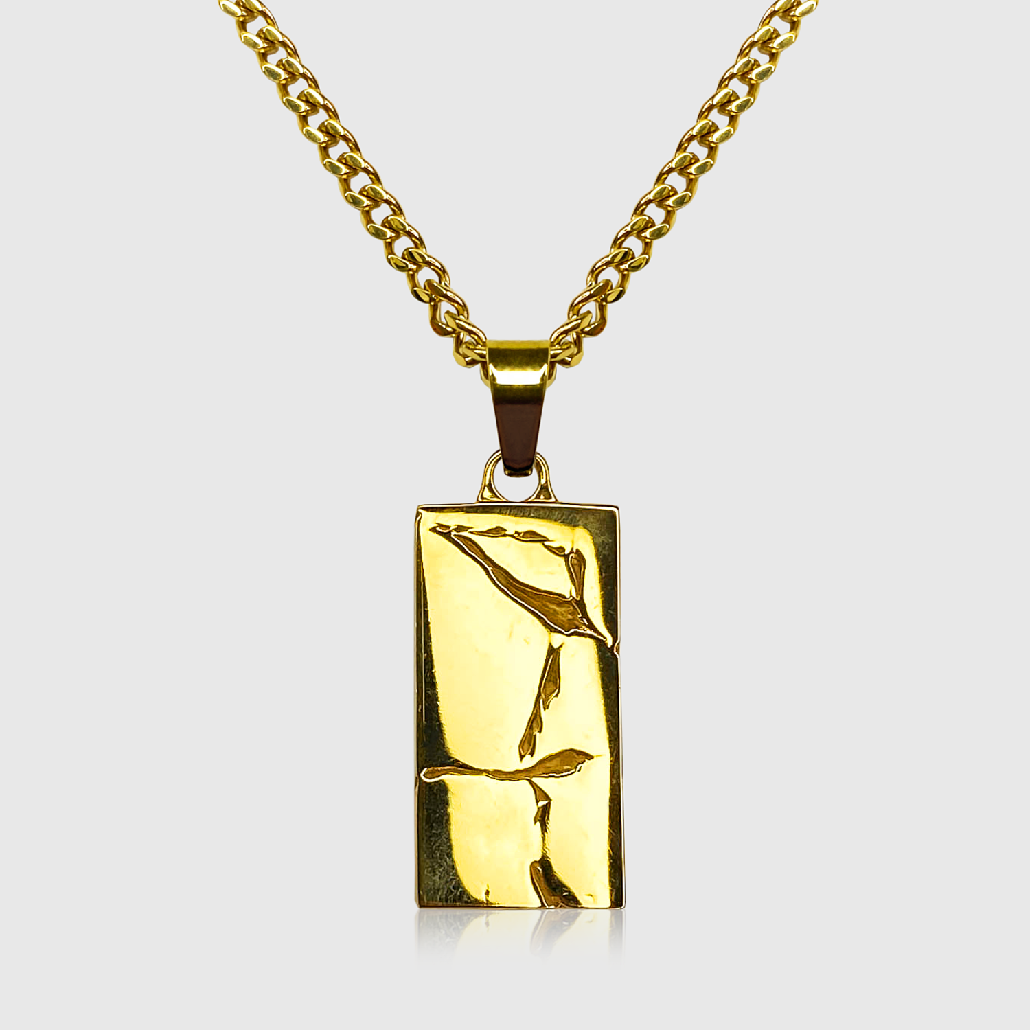Cracked Plate Pendant (Gold)