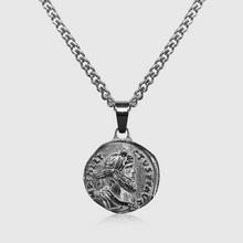 Load image into Gallery viewer, Roman Coin Pendant (White Gold)
